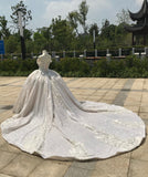 Off shoulder lace appliques swarovski crystals beaded ball skirt luxury wedding dresses