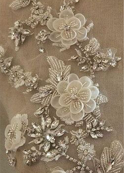 Handmade embroidery beaded 3D flowers for dresses designs embellishments ,decoration ,as DIY gifts