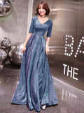 Sparkling fabric long sleeves prom cocktail dress 2020