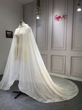 Sparkling ivory glitter wedding jacket cloak cape 2020