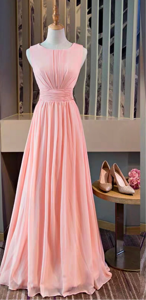 Pink chiffon bridesmaid dresses