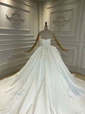 Chic satin little flowers crystals beaded couture wedding dress 2020
