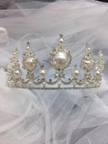 Crystals pearls handmade bridal tiara crown