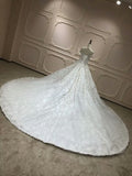 Sweetheart off shoulder lace appliqués rhinestones crystals beaded ball gown wedding dress 2020