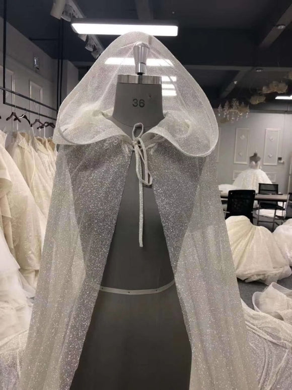 Muslim brides wedding accessories glitter cloak with hood