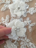 Handmade embroidery beaded 3D flowers for dresses designs embellishments