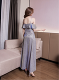 Sparkling fabric off shoulder prom cocktail dress 2020