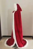 Christmas gift red and white winter wedding accessories matte satin fur cloak with hood