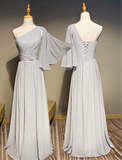 Smoke Gray chiffon bridesmaid dresses