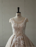 Custom designs nude pink ball gown skirt wedding prom dress