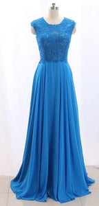 Blue pink lace chiffon semi formal party bridesmaid dresses 2021