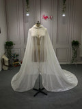 Sparkling ivory glitter wedding jacket cloak cape 2020