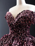 Sequins sparkling ball gown prom dresses 2020