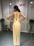Handmade crystals pearls beaded luxury couture bodice nude prom dress