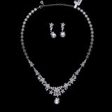 Chic crystals pearls handmade bridal necklace jewelry sets