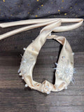 Chic bridal pearl head sash handmade