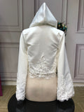 Vintage Lace appliqués Muslim Bridal hoop jacket crystals pearls beaded