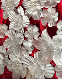 3D artificial pearls crystals handmade beaded flowers for wedding DIY decorating designs