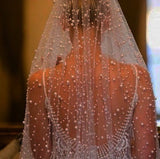 Pearls wedding veil
