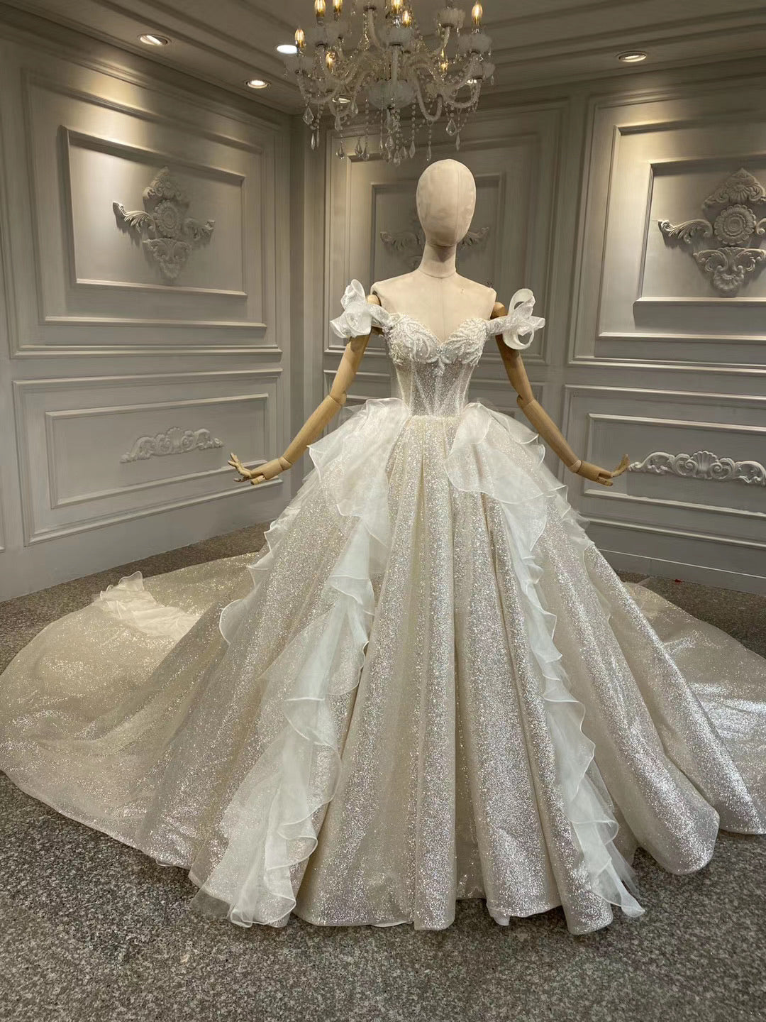 Luxury Sparkly Wedding Dress Ball Gown Wedding Dress Strapless Wedding Dress  Beadings Fairy Wedding Dress Princess Wedding Dress - Etsy