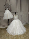 One shoulder glitter fabric tutu puffy skirt little baby toddlers girl flower girl dresses - Anna's Couture Dresses