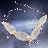 Chic bridal pearl head sash handmade