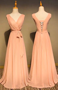 Rose pink  chiffon bridesmaid dresses