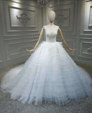 Layers princess ball gown wedding dresses