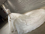 Vintage lace wedding dress short sleeves ball gown skirt 2020