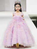 Princess layers tulle tutu pageant little flower girl dresses