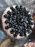 Handmade pearls crystals rhinestones beaded flower