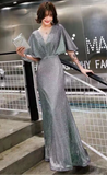 Sparkling fabric cap sleeves mermaid prom cocktail dress 2020