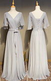 Smoke Gray chiffon bridesmaid dresses
