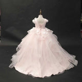 Lighter pink layers princesses little flower girl dress - Anna's Couture Dresses