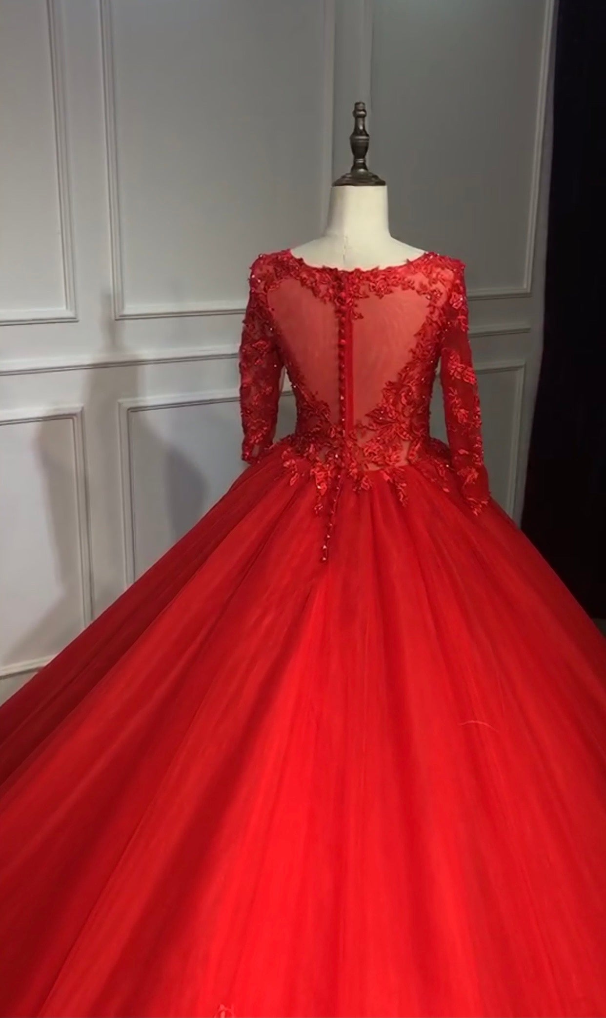 Hot long red tulle dress Store
