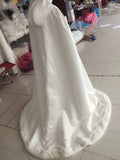 Winter wedding accessories white matte satin fur cloak jacket shawl cape with hood