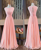 Pink chiffon bridesmaid dresses