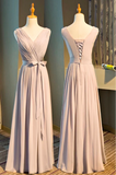 Dusty pink multi style chiffon bridesmaid dresses