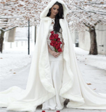 white fur winter wedding cloak