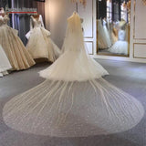 Pearls beaded 3 meters length cathedral bridal wedding veil 2020