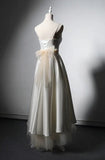 Chic vintage simple off white  satin boho style wedding dress