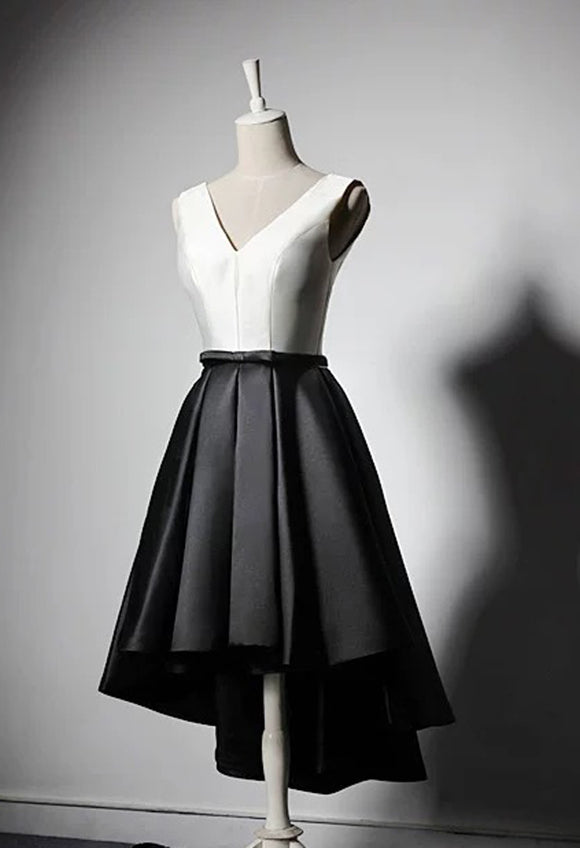 Black sleeveless mid-length dress with large train 190211# – XiaoLizi