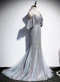 Off shoulder flit and flare sequins mermaid prom dress 2020