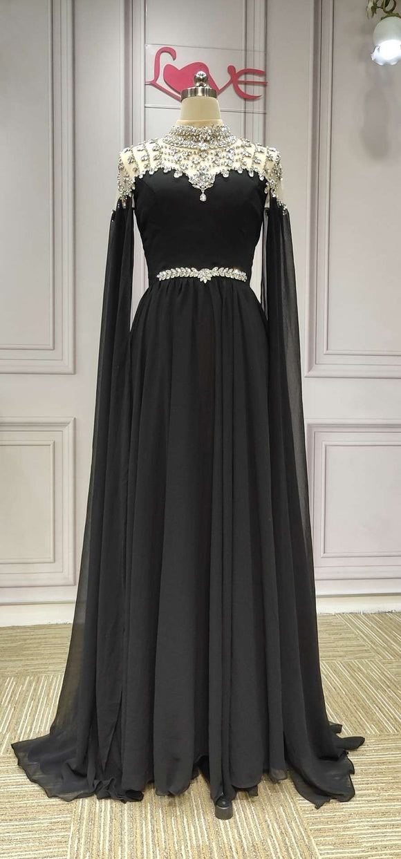 Black Velvet One Shoulder Black Velvet Evening Dress With Cape Sleeves And  Slit Customizable Formal Gown For Womens Prom And Party Wear In 2023 From  Sacallion, $73.29 | DHgate.Com