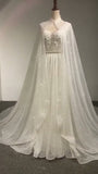 Glitter cape wedding dresses 2019