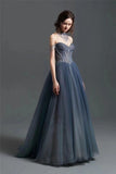 spaghetti straps dusty blue black pink and brown tulle prom dress - Anna's Couture Dresses