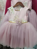 Little baby girls tutu birthday party dusty pink flower girl dresses - Anna's Couture Dresses